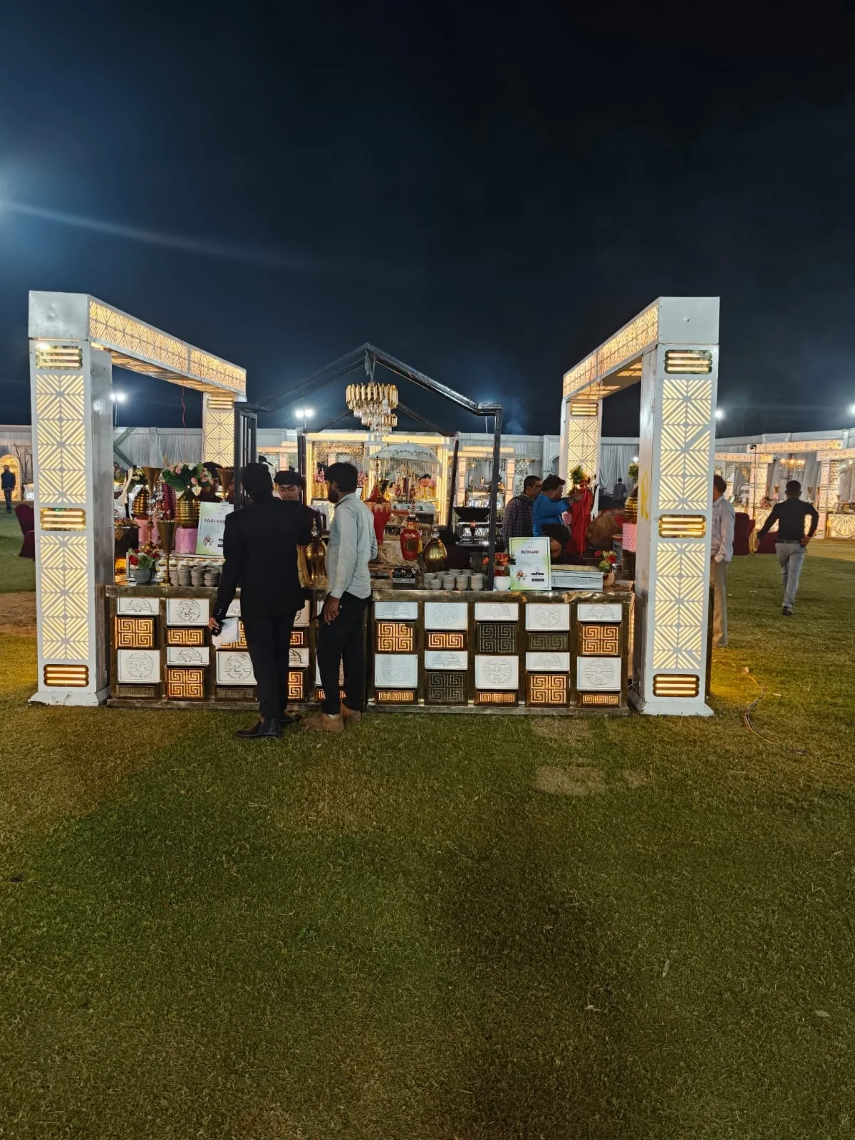 Premium wedding food counter with live guest service